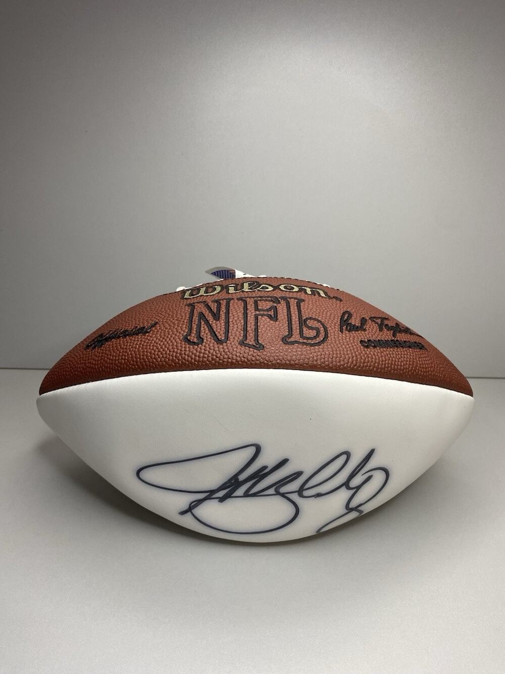 Autograph Football NFL Wilson White Panel Model Full Size Signed New in Box